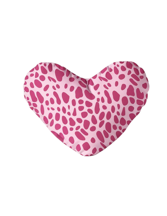 Y2K Heart Pillow – Pink Leopard Print
