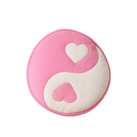 Yin Yang Heart Plush Pillow