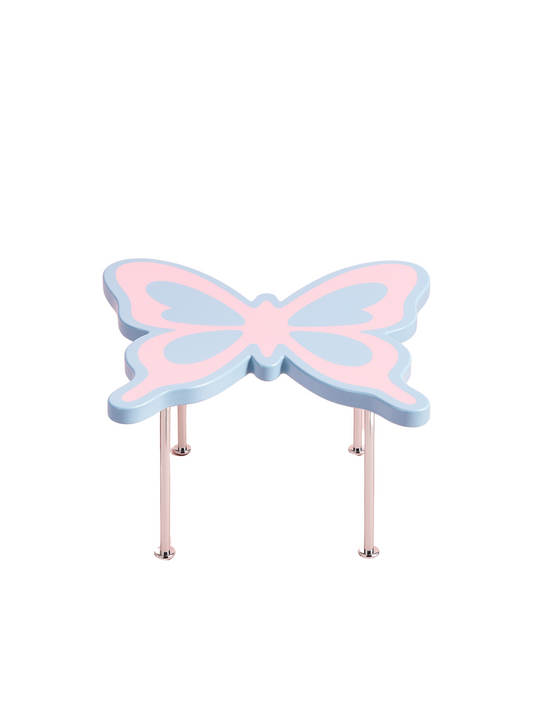 Y2K Pastel Butterfly Accent Table – Baby Blue & Pink